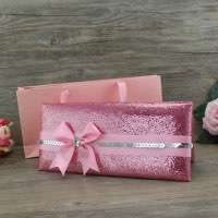 Silk Invitation Card with Hand Bag Beautiful Invitation Card Pink 
